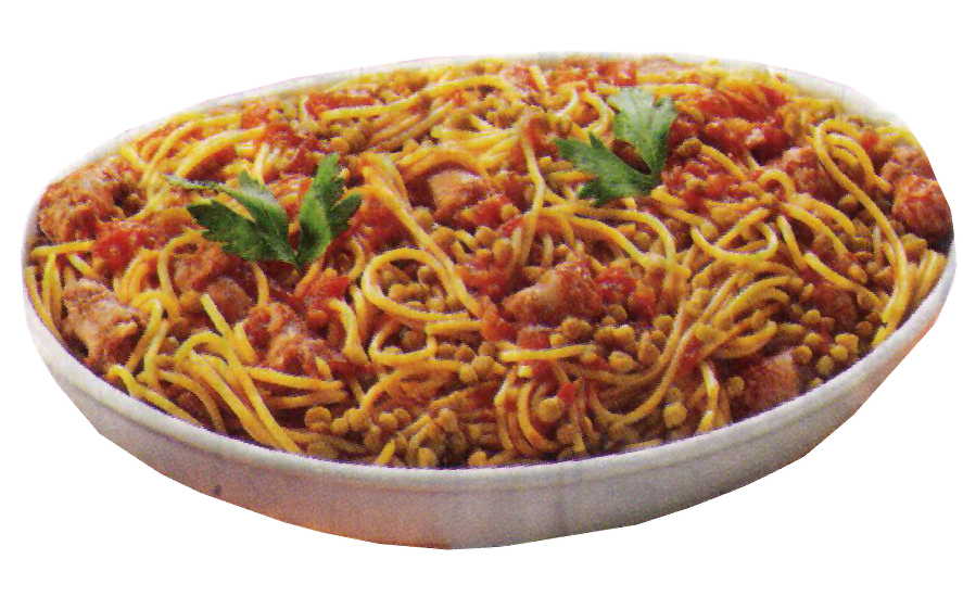 SPAGHETTI CON SALSICCIA E LENTICCHIA
