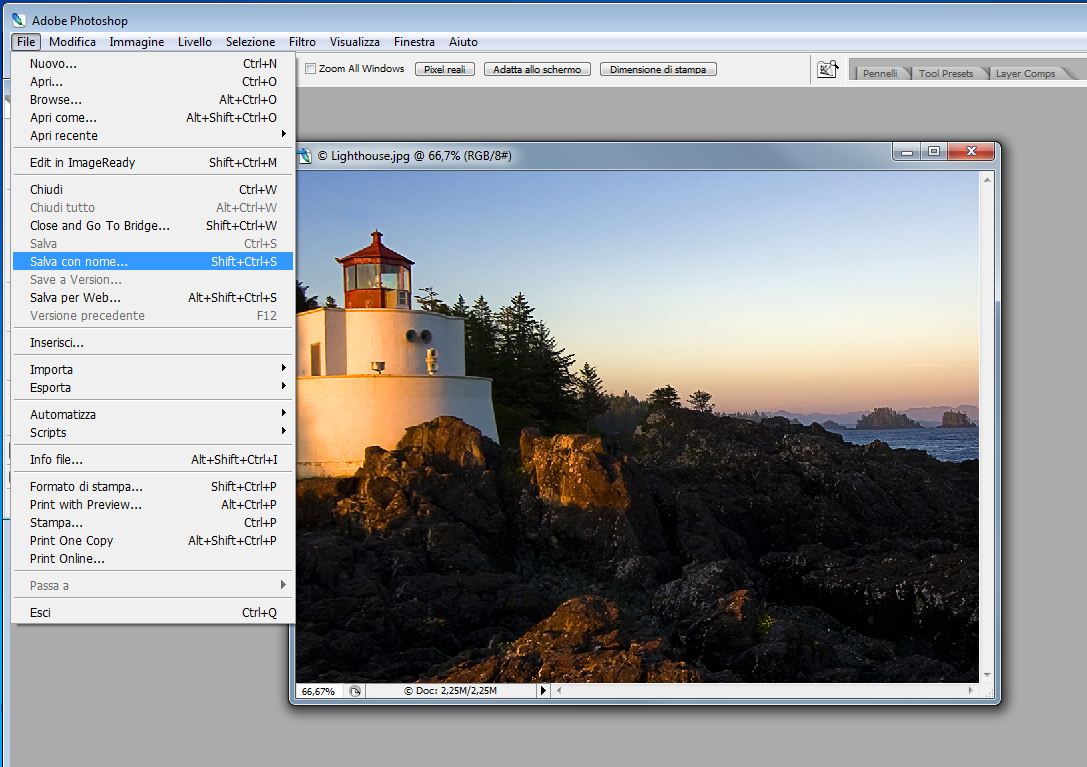 PHOTOSHOP – Salvare un’immagine
