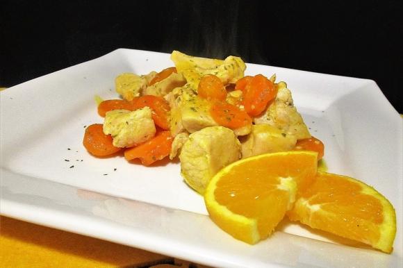 Pollo all’arancia e carote