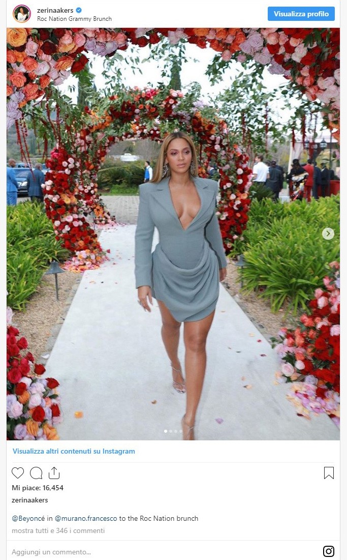 BEYONCÉ INDOSSA UN ABITO DI FRANCESCO MURANO