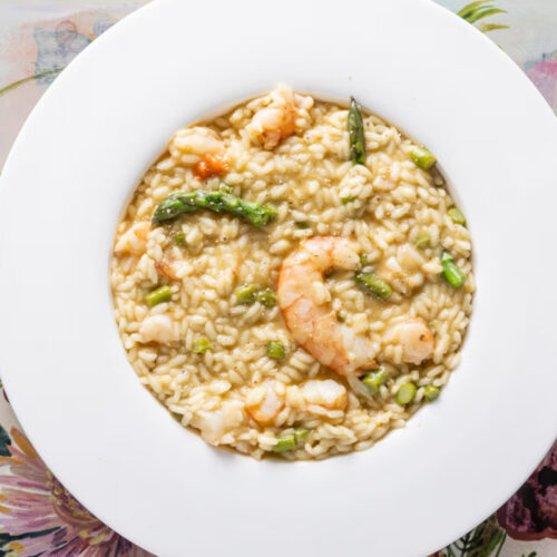 Risotto agli asparagi e gamberi